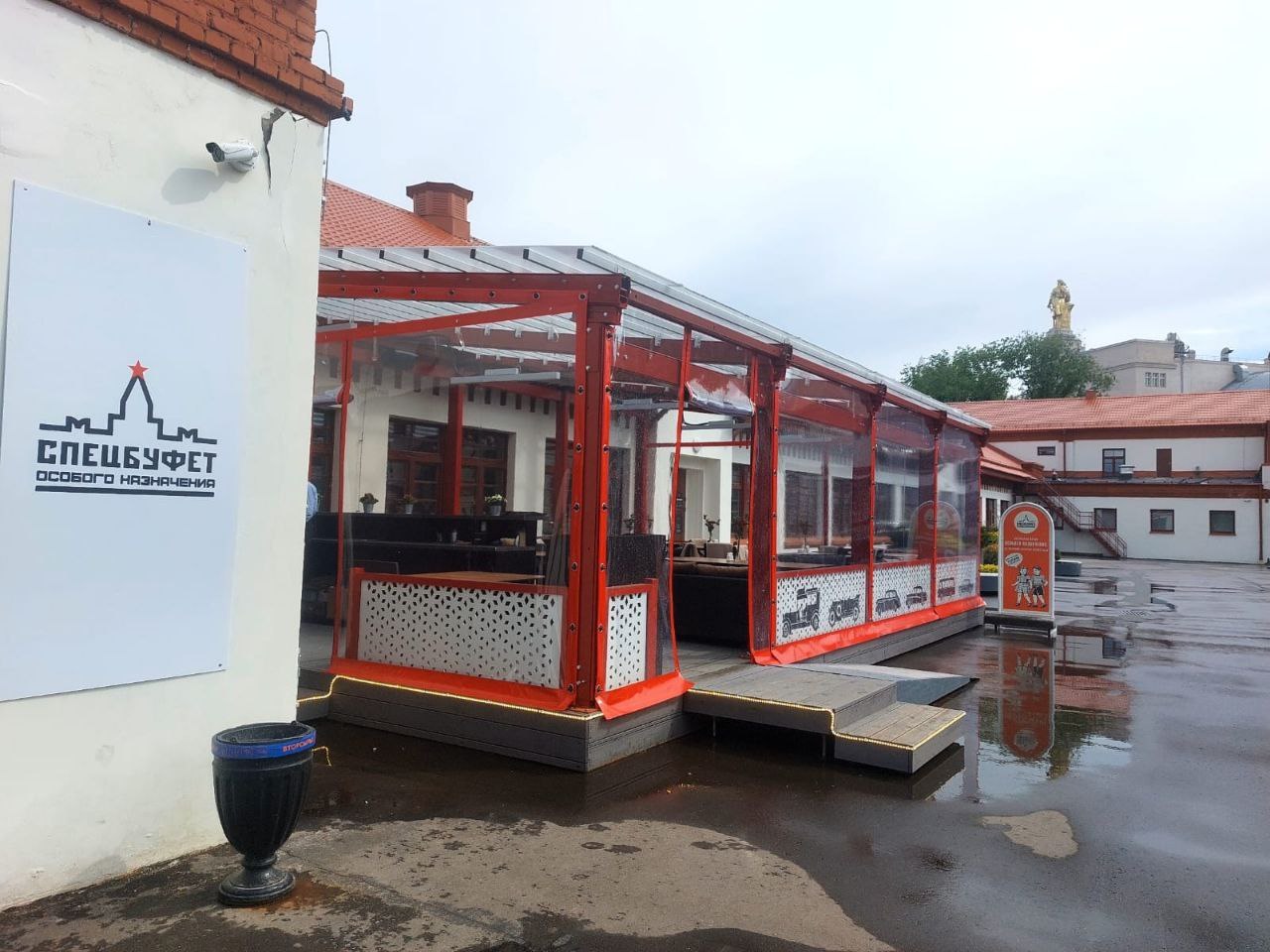 ПВХ шторы для летней террасы кафе в Болхове